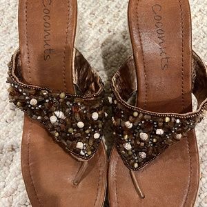 Coconuts Thong Wedge Sandals - Size 11